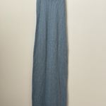 LPA Revolve  Blue Knit Sweater Maxi Dress with Ruffle Detail Size: XS Photo 3