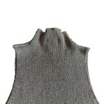 Red Berry Sleeveless Mock Neck tank Top Stretch Metallic Textured Size Small Silver Photo 6