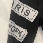 American Bazi Trendy Black Distressed Jeans with Paris New York Patches By Photo 1