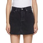AGOLDE Quinn High Rise Mini Skirt Black Raw Hem Photo 3