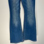 Sky Flare Jeans Med Wash Mid Rise Embellished Western Rodeo Cowgirl Rhinestone 4 Blue Photo 3