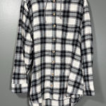 SO  90's Style Grunge Black Plaid Hooded Flannel Shirt - Size XXL - Junior Plus Photo 0