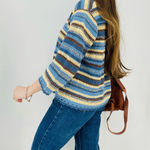 vintage cottagecore crocheted button down striped cardigan size L Brown Size L Photo 5