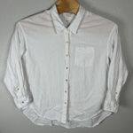 Aritzia Wilfred  Button Up Shirt Blouse White Linen Blend Size Medium Long Sleeve Photo 0