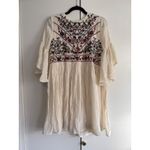Umgee ‎ Boho Bliss Floral Embroidered Mini Dress - Ivory, Bell Sleeves, Size M Photo 1