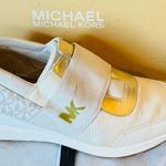 Michael KORS TRAINER MESH MK LOGO GOLD CREAM ELASTIC Sneakers Size 7 Photo 3