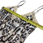 Y2K Gracie 100% Silk Leopard Print Lace and Sequin Babydoll Tank Festival M Brown Size M Photo 9