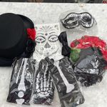 Toulite 16 pcs Halloween day of the dead costumes set for woman&men for cosplay Black Photo 9