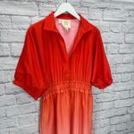 Emily McCarthy Palmer Dress Size L Cherry Red Pink Ombre Mini Knee Dolman Sleeve Size L Photo 2