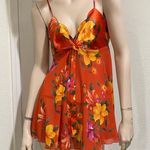 Victoria's Secret Victoria’s Secret Orange Floral Babydoll Slip Photo 7