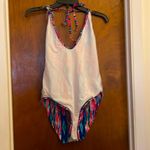 Boohoo  Blue and Pink One Piece Swimsuit with Plunging V-neck Photo 3