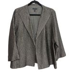 Eileen Fisher Textured Silk Formal Blazer in Gunmetal Metallic - Size L Photo 0