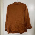 Free People Bronze orange silk collared blazer jacket size US 6 Photo 6