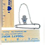 Hamsa Evil Eye Kilt Pin Brooch Silver Tone New Gift Photo 1