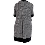 Tiana B. Modern Geometric Greek Patterned Black Swing Dress 22W Plus Size NWT White Photo 2