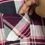 Iky & Me Pink/Burgundy Plaid Button Up Shirt Photo 3