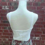 ZARA  Women's White Linen Blend Knotted Crossover Crop Lightweight Top Sz M Photo 4