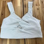 Madewell XL White Textured Twist Front Crop Tank Top Photo 0