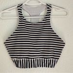 Athleta navy blue and white stripe workout sports bra T back size S Photo 0