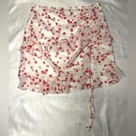 Princess Polly White and Red Blossom Ruched Skirt 4 Photo 1