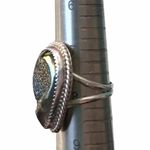 Navajo Sterling Silver Druzy Ring Native American Size 8 Photo 1