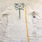 Lija 3/4 sleeves block polo leopard white tops SIze Small Green Photo 9