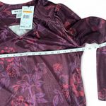 Nine West Plum Floral Long Sleeve Tee Brand New MSRP $ 59.00 Sz small Photo 4