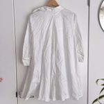 COS  White Short Sleeve A Line Cotton Knee Length Dress Pockets US 4 / Medium Photo 5