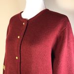 Crystal Kobe Vtg 90s Womens M Red Leaves Grandma Sweater Cardigan Patchwork Fall Size M Photo 6