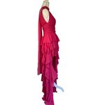 Alice + Olivia  Holly Ruffle Maxi Dress With Scarf in Raspberry 2 New Womens Gown Photo 5