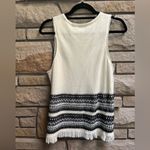 Madewell Villagrove Sweater Tank in Bright Ivory Large Aztec boho fringe Photo 9