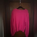 Draper James  Fuschia Button Shoulder Puff Sleeve Sweater XL Photo 2