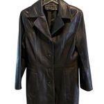 JLC Jacket Blazer Black 100% Leather Collared Button Down M Urban Chic Classic Size M Photo 0