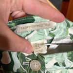 St. Tropez  West Tropical Green Cream Linen Shorts Size 2 Photo 2