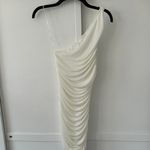 LIONESS The Goddess White Ruched One-Shoulder Mini Dress • Size XS Photo 4