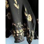 August Max Vintage 100% Silk Shell Floral Coastal Maxi dress with Sleeves Sz 14W Black Photo 3