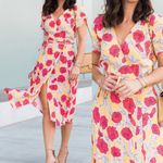 & Other Stories & Other Stories Floral Printed Wrap Midi Dress: Rose Print Mustard Yellow Red Photo 2