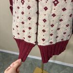 Woolrich  Womens Red Nordic Reindeer Wool Blend Cardigan Sweater Sz M Holiday EUC Photo 3