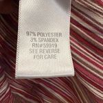 Apt. 9  Stretch Small Striped Red 3/4 Sleeve Top V-Neck Buttoned Retro Y2K‎ Work Photo 9