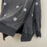 Bluevelvet Acid Wash Sequins‎ Stars Slouchy Pullover Sweatshirt Size Small Black Photo 4
