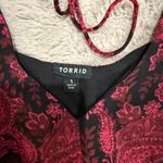 Torrid  Burgundy Paisley Tea Length Clip Dot Open Back A-Line Dress Plus Size 1X‎ Photo 5