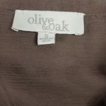 Olive & Oak Sheer Brown 3/4 Sleeve Embroidered Blouse Womens S Photo 2