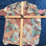Rose + Olive  Multicolor Floral Patchwork Blouse with Ruffles Size Large Photo 6