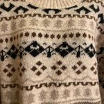 Line and Dot  wool blend Neutral Christmas Sweater Photo 2