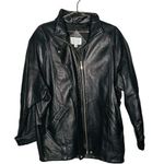 Valerie Stevens Vintage Black 100% Lamb Leather Gold Button Jacket Size Large Photo 0