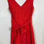 J.Crew  Red Wrap Tie Poplin Jumpsuit Photo 4