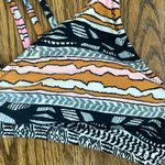Volcom  Strappy Printed Bikini Top Size Small Black Multicolor Boho Pattern Photo 1