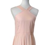 Lulus Lulu’s Evening Gown Halter Neck Maxi Sleeveless Chiffon Peach Pink Women’s Large Photo 5