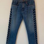 Veronica Beard Ines Girlfriend Lace Up Jeans Photo 2