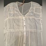 Bailey44 Semi sheer Cotten oversized‎ tunic/button down shirt, sz S Photo 1
